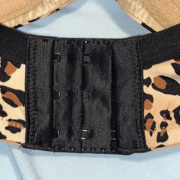 NEW Cacique 38DD Lightly Lined Lace trim balconette Bra, leopard print - Picture 8 of 9